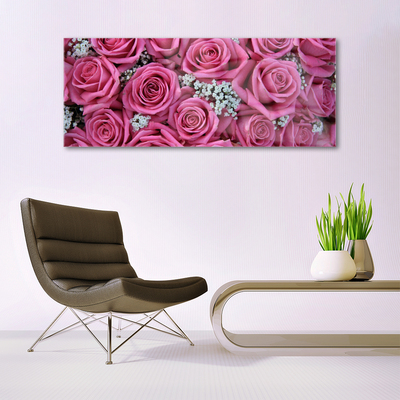 Image sur verre Tableau Roses floral rose