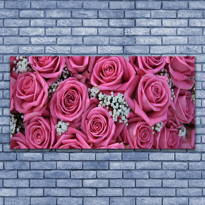 Image sur verre Tableau Roses floral rose