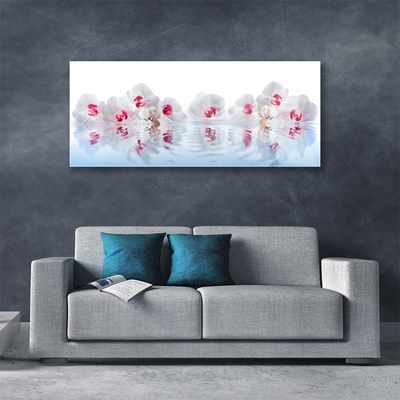 Image sur verre Tableau Fleurs art blanc rouge