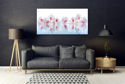 Image sur verre Tableau Fleurs art blanc rouge