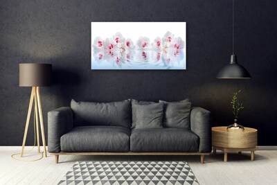 Image sur verre Tableau Fleurs art blanc rouge