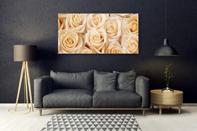Image sur verre Tableau Roses floral jaune