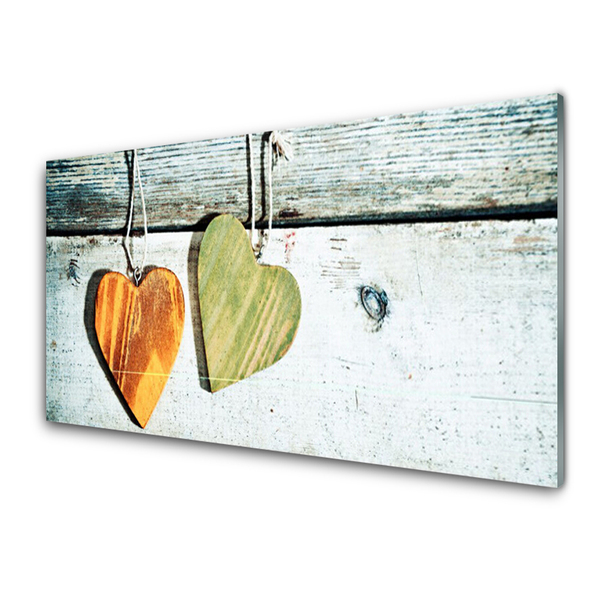 Image sur verre Tableau Cœur art jaune vert
