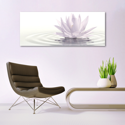 Image sur verre Tableau Fleur eau art blanc