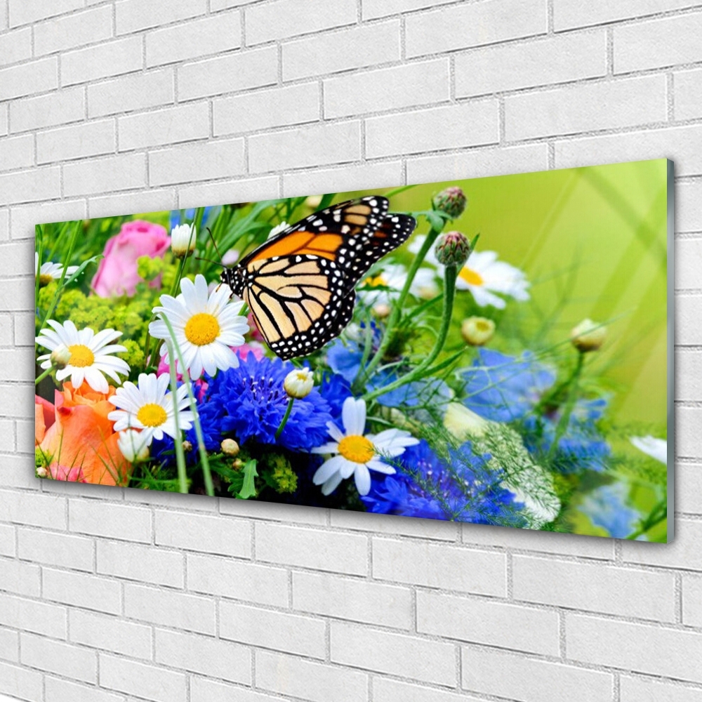Poster ARTTOR 50x70cm – Oiseau, Papillon Et Fleurs – Décoration Murale Botanique Rose