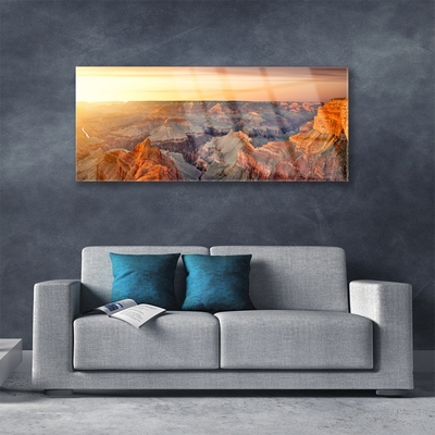 Image sur verre Tableau Montagnes paysage brun gris