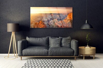 Image sur verre Tableau Montagnes paysage brun gris