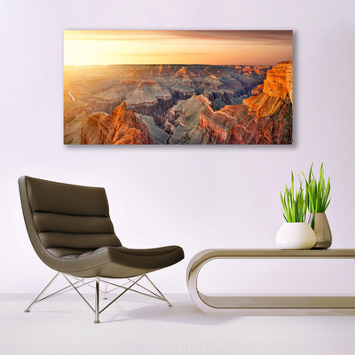 Image sur verre Tableau Montagnes paysage brun gris