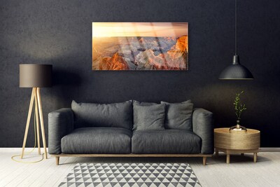 Image sur verre Tableau Montagnes paysage brun gris