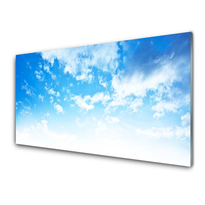 Image sur verre Tableau Ciel paysage bleu blanc