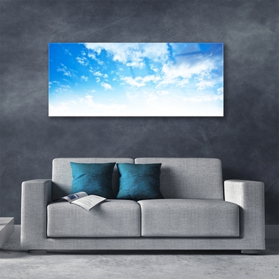 Image sur verre Tableau Ciel paysage bleu blanc