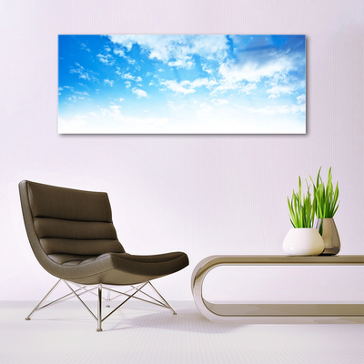 Image sur verre Tableau Ciel paysage bleu blanc