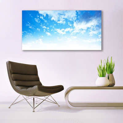 Image sur verre Tableau Ciel paysage bleu blanc