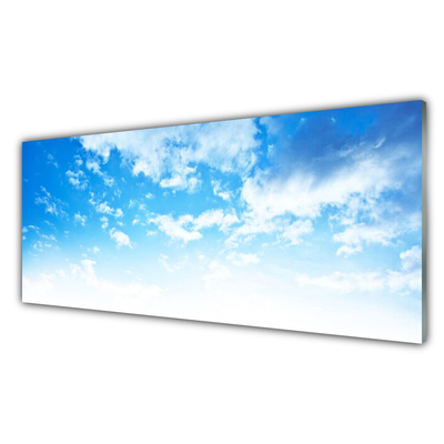 Image sur verre Tableau Ciel paysage bleu blanc