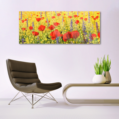 Tableaux sur verre Fleurs floral rouge violet