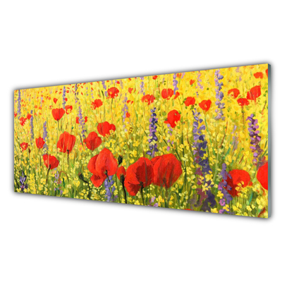 Tableaux sur verre Fleurs floral rouge violet