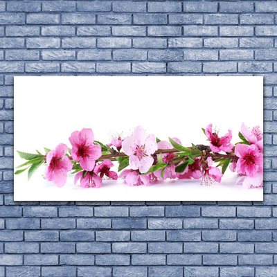 Tableaux sur verre Fleurs floral rose vert