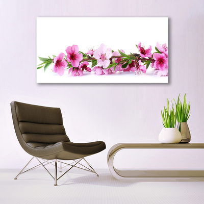 Tableaux sur verre Fleurs floral rose vert