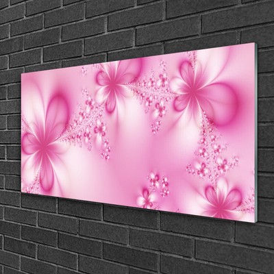 Tableaux sur verre Abstrait art rose