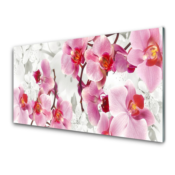 Tableaux sur verre Fleurs floral rose