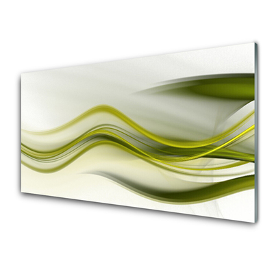 Tableaux sur verre Abstrait art vert gris blanc