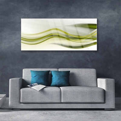 Tableaux sur verre Abstrait art vert gris blanc