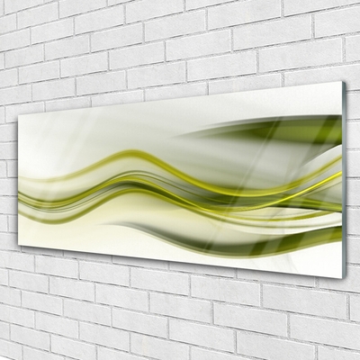 Tableaux sur verre Abstrait art vert gris blanc