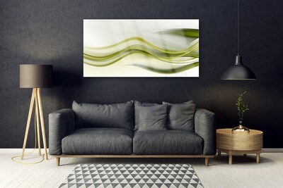 Tableaux sur verre Abstrait art vert gris blanc