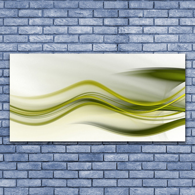 Tableaux sur verre Abstrait art vert gris blanc