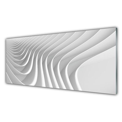 Tableaux sur verre Abstrait art blanc