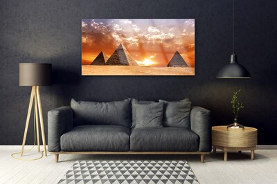 Tableaux sur verre Pyramides paysage jaune
