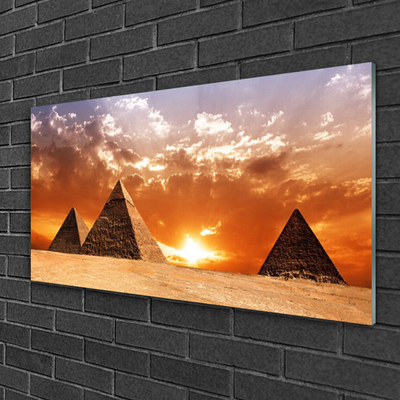 Tableaux sur verre Pyramides paysage jaune