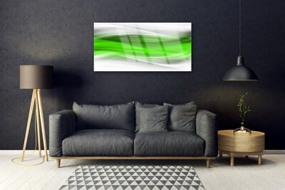 Tableaux sur verre Abstrait art vert gris blanc