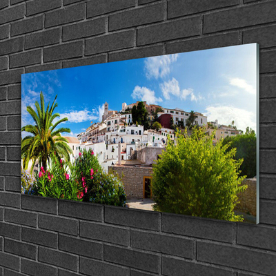 Tableaux sur verre Ville paysage brun vert gris