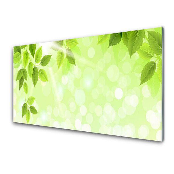 Tableaux sur verre Feuilles floral vert
