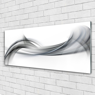 Tableaux sur verre Abstrait art gris blanc