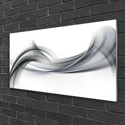Tableaux sur verre Abstrait art gris blanc