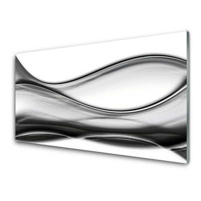 Tableaux sur verre Abstraction art gris blanc