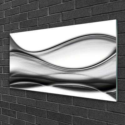 Tableaux sur verre Abstraction art gris blanc