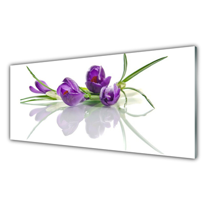 Tableaux sur verre Fleurs floral rose vert