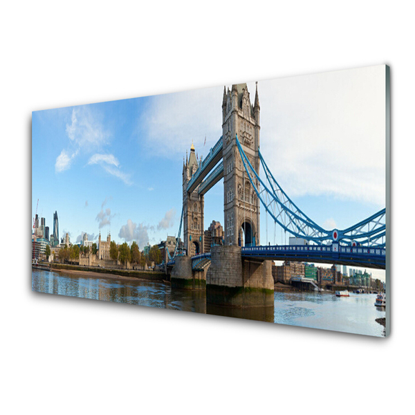 Tableaux sur verre Pont architecture gris bleu