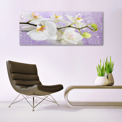 Tableaux sur verre Fleurs floral blanc