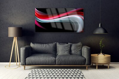 Tableaux sur verre Abstraction art rouge gris noir