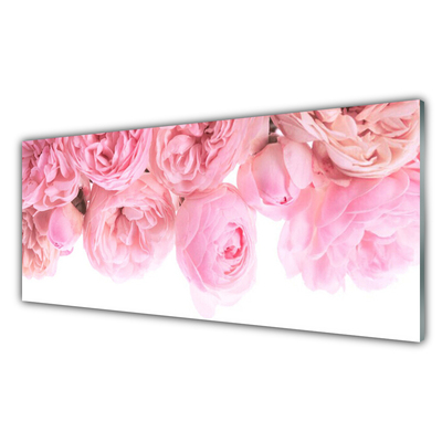 Tableaux sur verre Roses floral rose