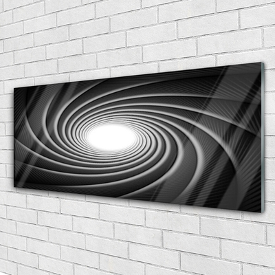 Tableaux sur verre Abstrait art gris blanc noir