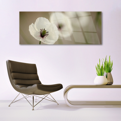 Tableaux sur verre Fleur floral blanc