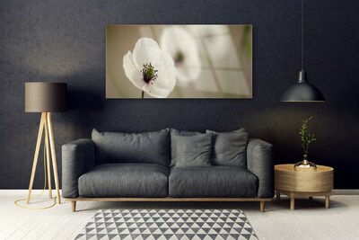 Tableaux sur verre Fleur floral blanc