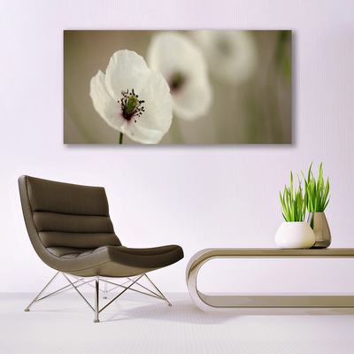 Tableaux sur verre Fleur floral blanc