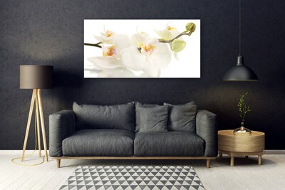 Tableaux sur verre Fleurs floral blanc