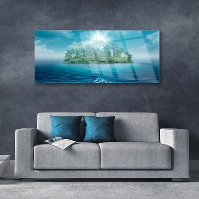 Tableaux sur verre Mer île paysage bleu